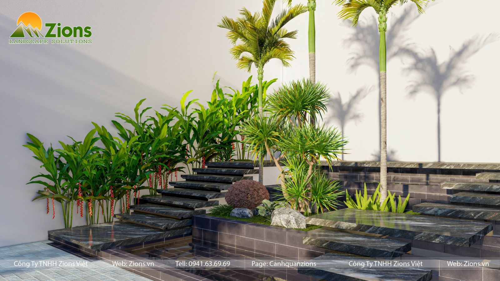 Thiết kế thi công sân vườn nhiệt đới ecopark